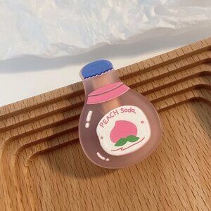 Kawaii Cute Pink Peach Soda Frosted Hair Clip